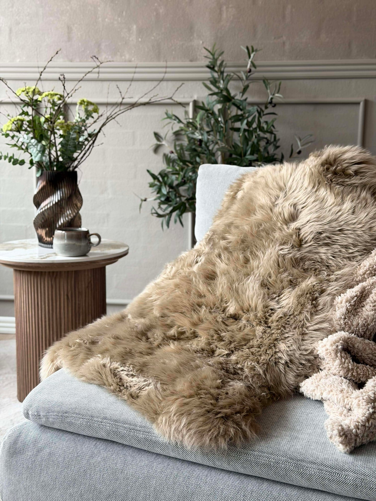 Lammeskinn Taupe - 85x55cm