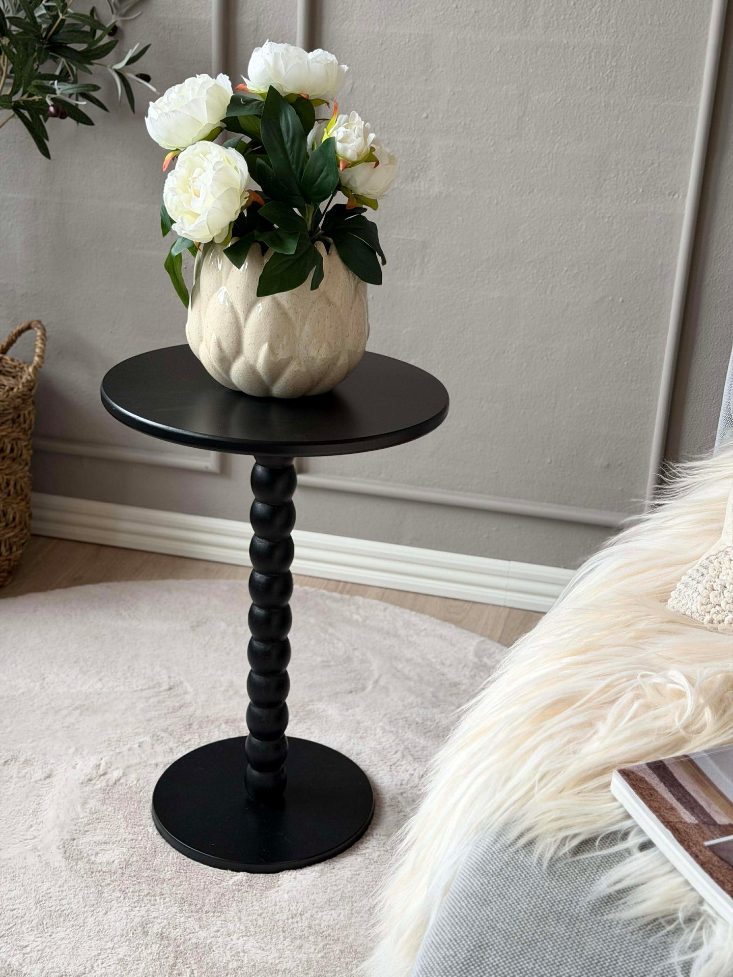 Sidebord - Svart 35xH50 cm