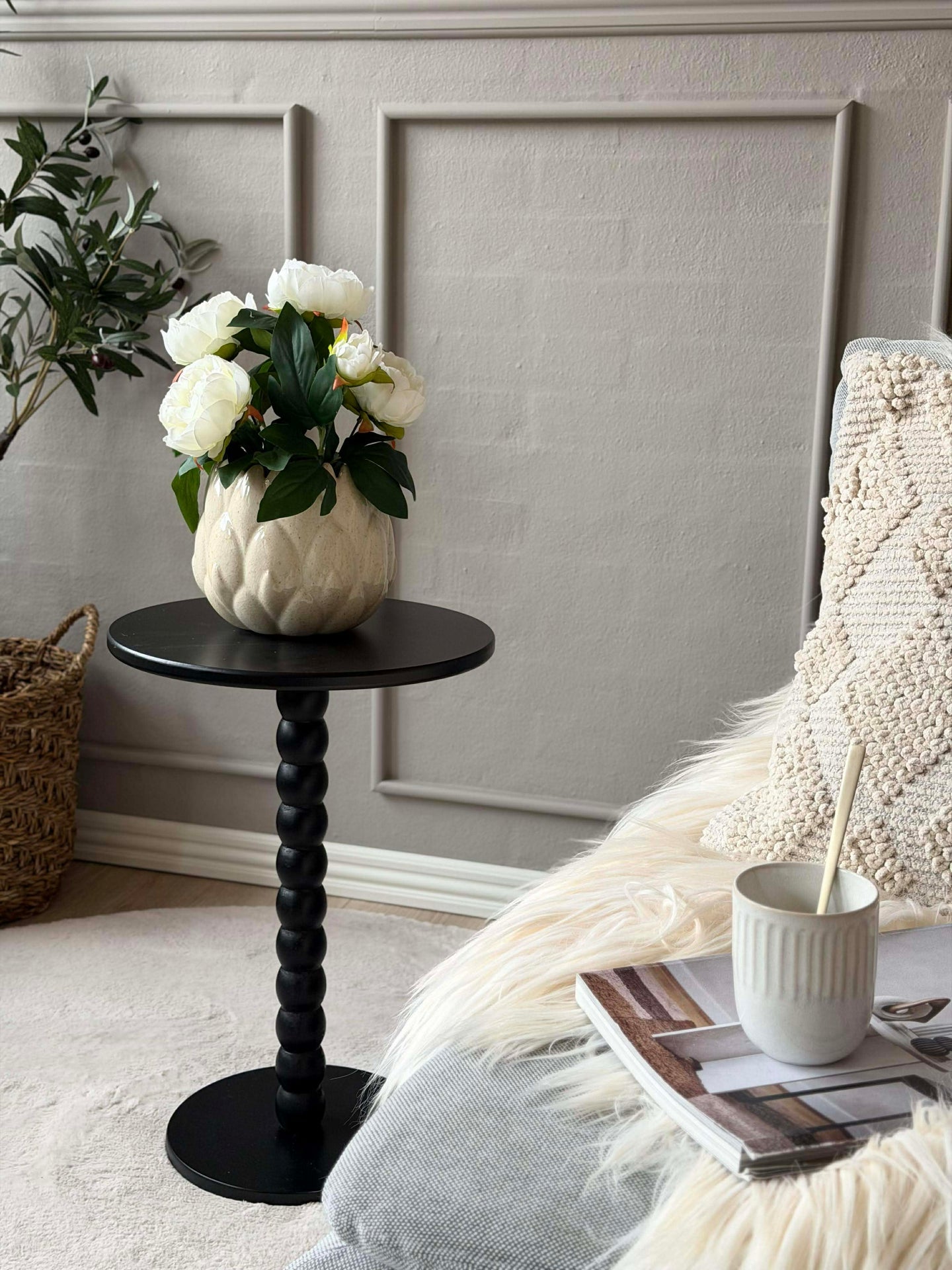 Sidebord - Svart 35xH50 cm