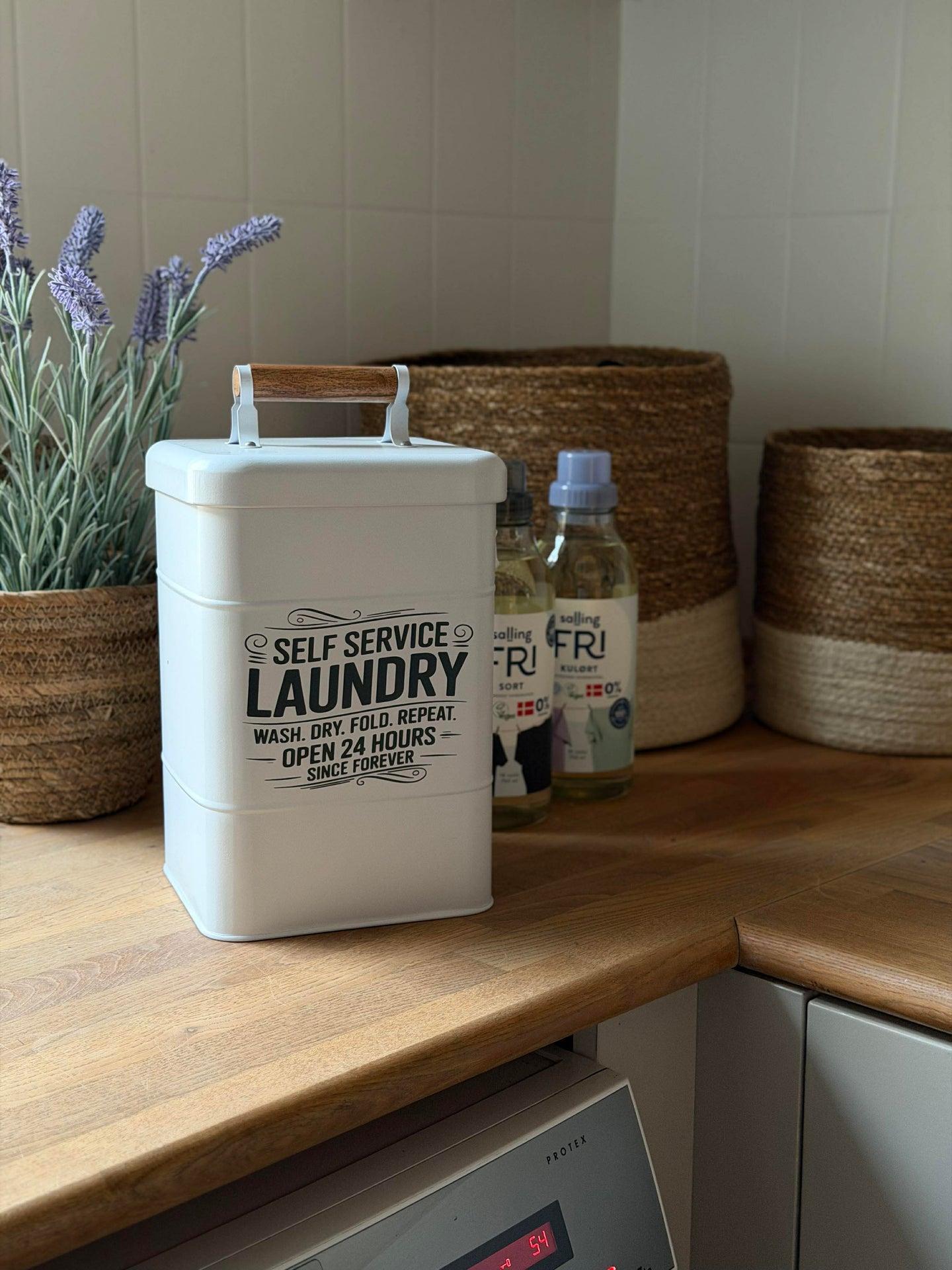 Oppbevaring for vaskepulver