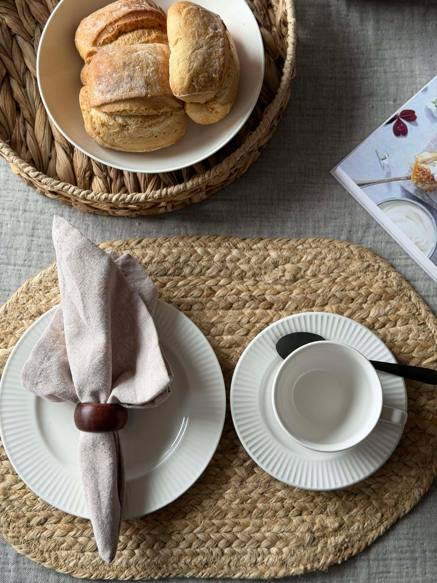 Kopp og underkopp - Rillet porselen