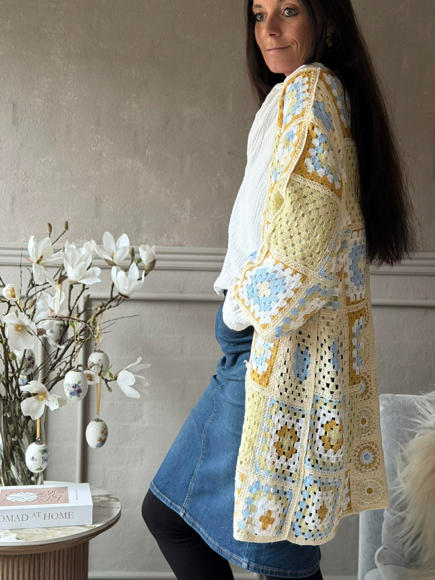 Cardigan Boho - Lys grønn