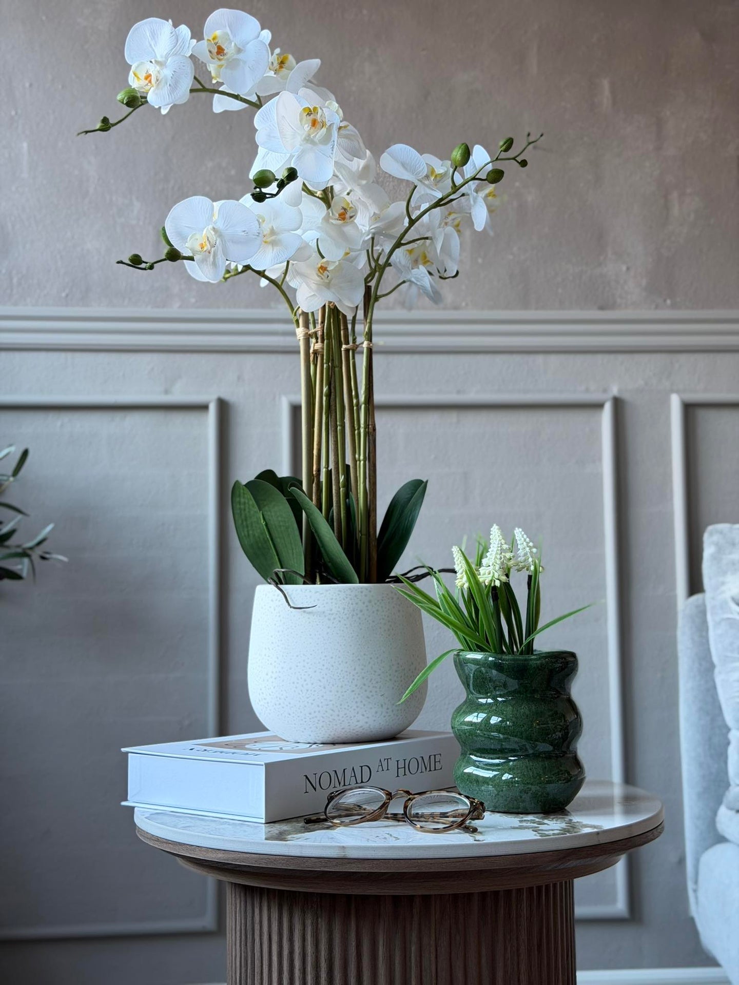 Orkidé i potte 65 cm - Hvit