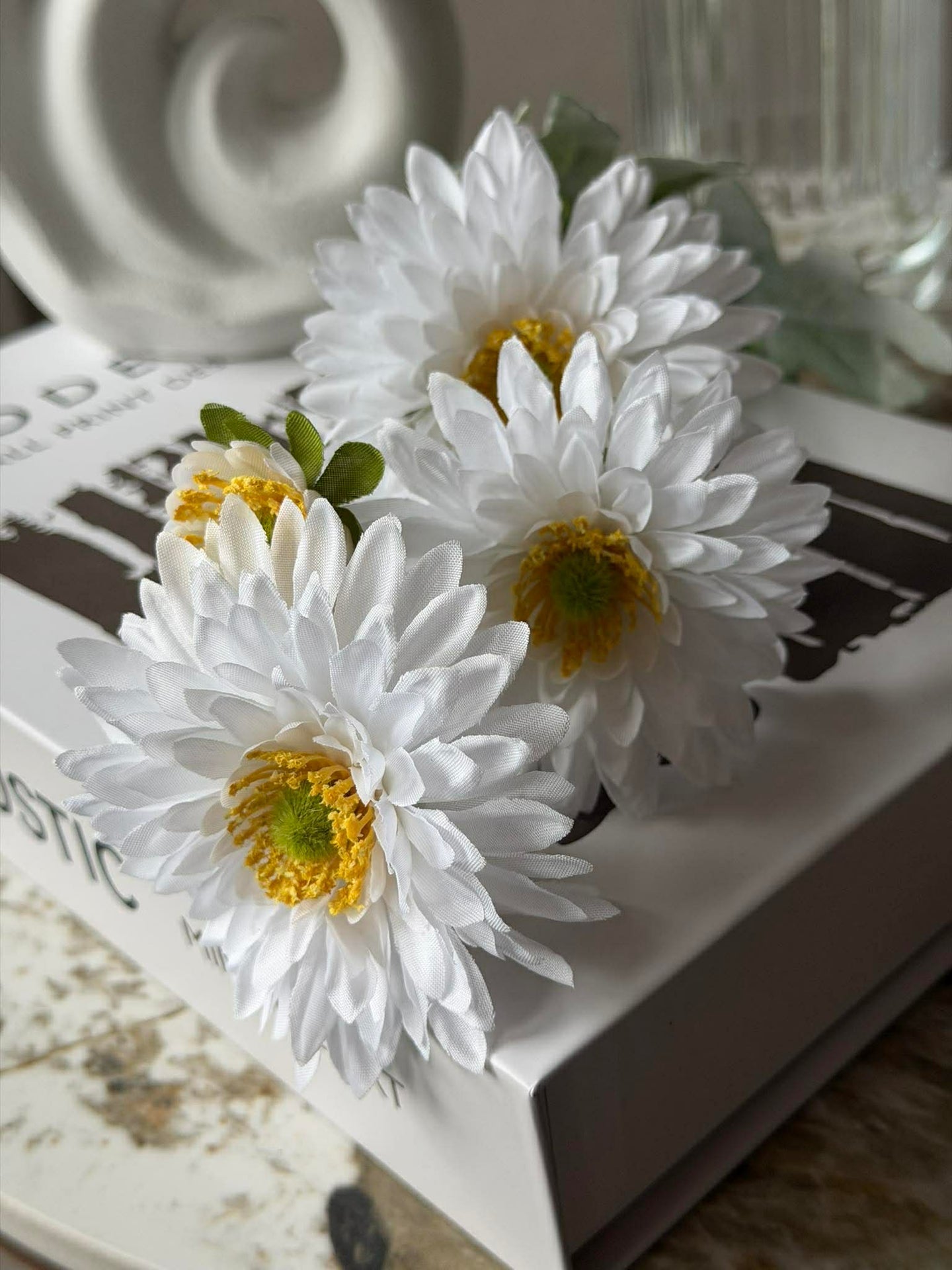 Margueritt stilk 60 cm - Hvit