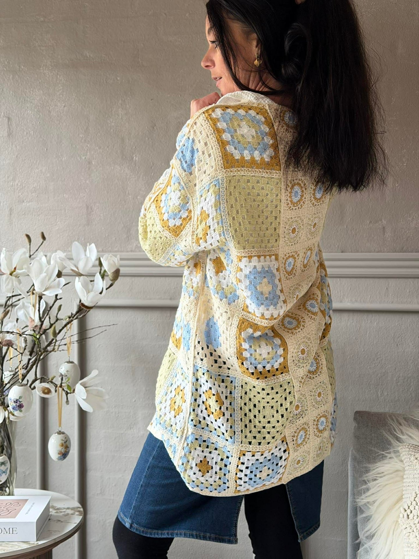 Cardigan Boho - Lys grønn
