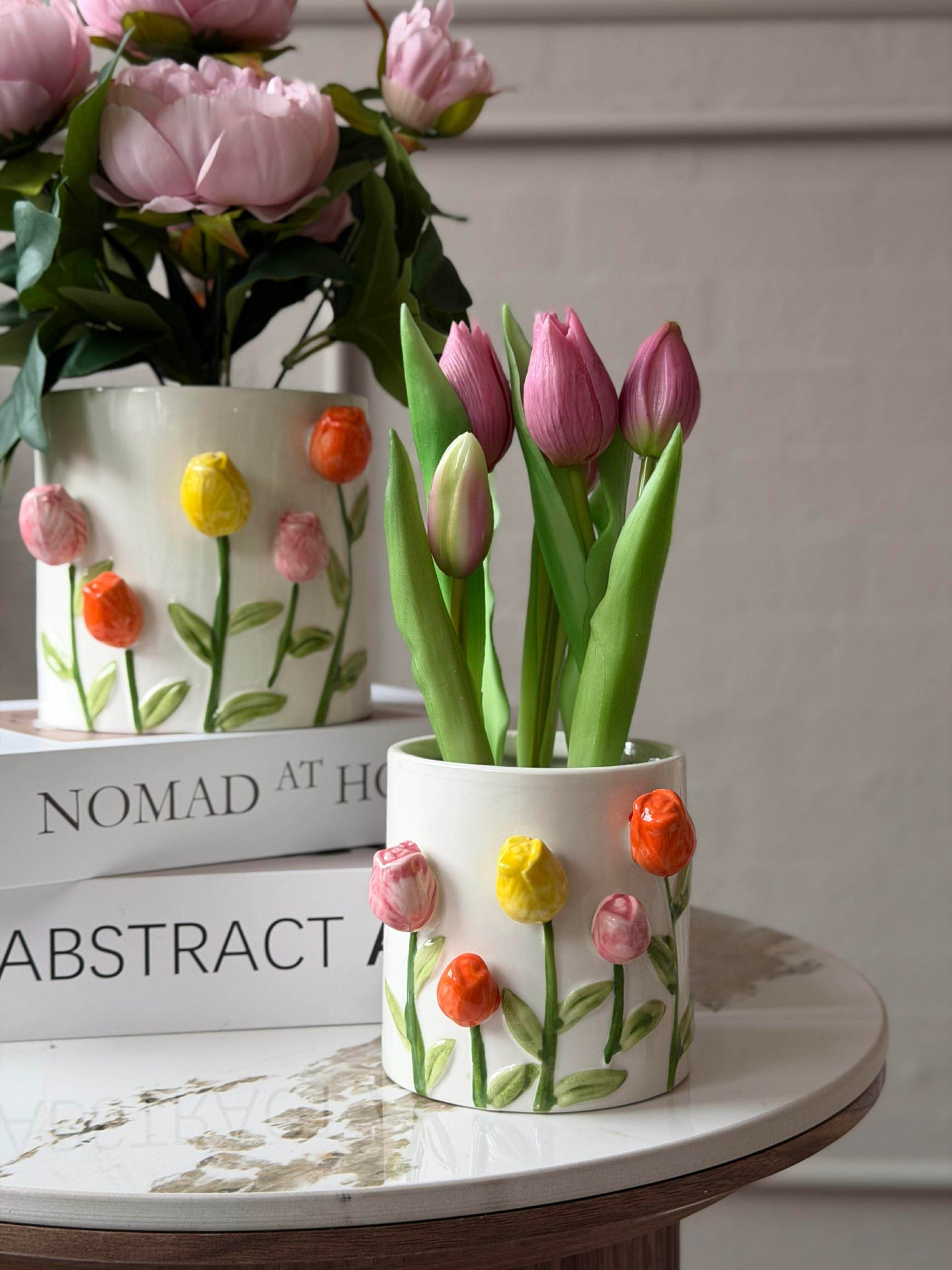 Porselensskjulere med tulipaner - flere størrelser