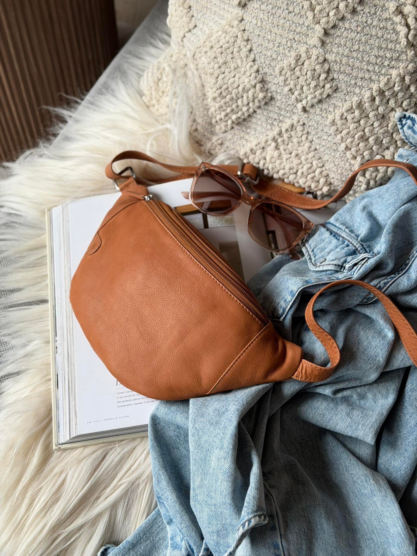 Bumbag Misse - Cognac / Sølv