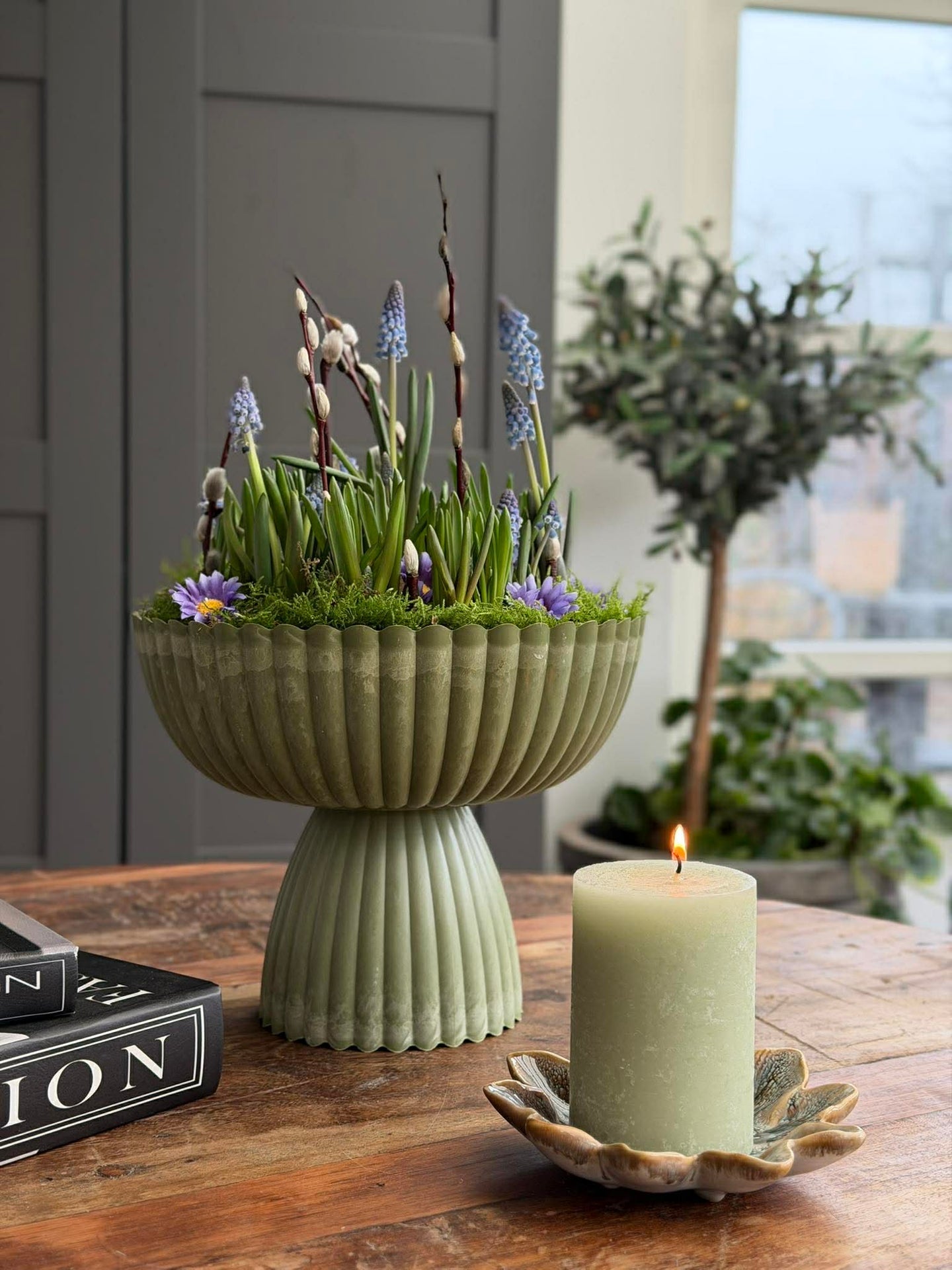 DIY-oppsats i betong-look - Grønn