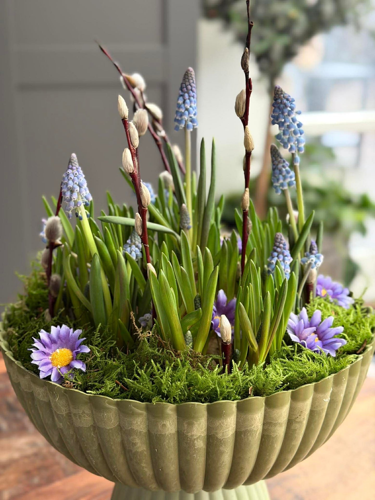 DIY-oppsats i betong-look - Grønn