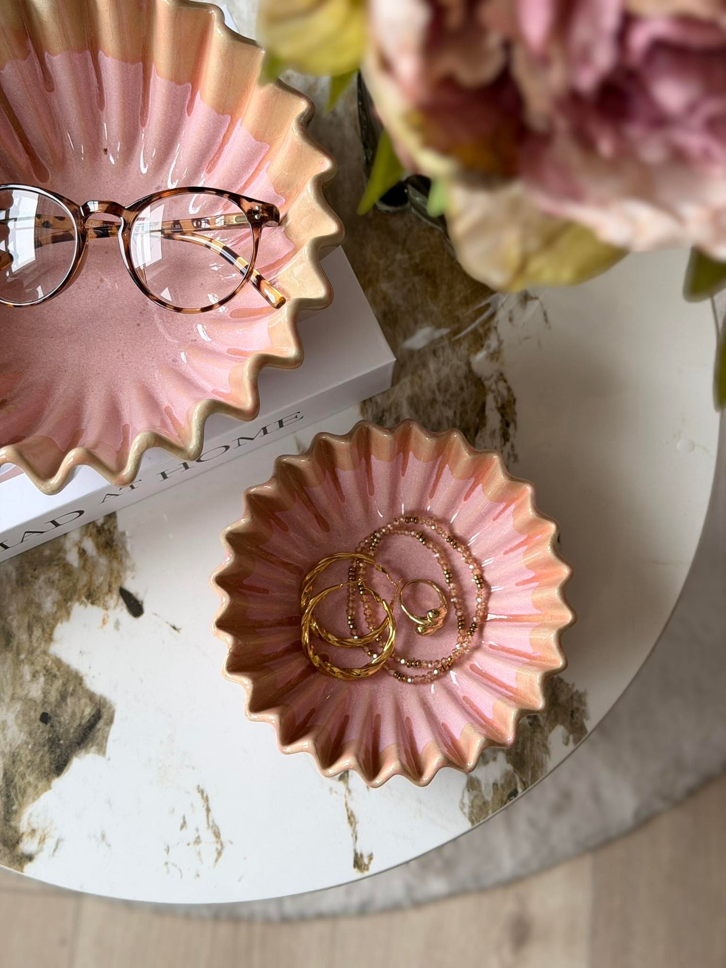 Rosa skål Plissé - Flere størrelser