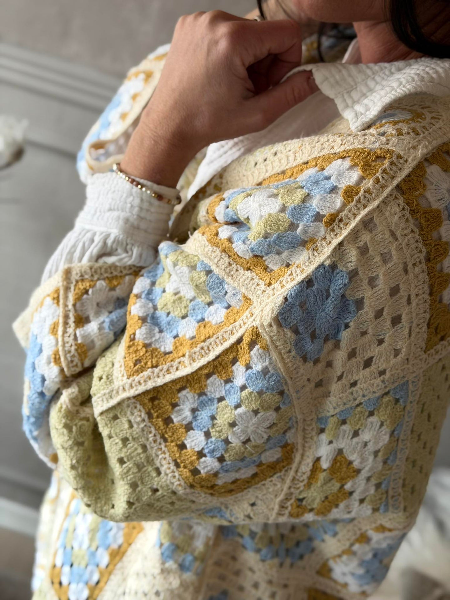 Cardigan Boho - Lys grønn