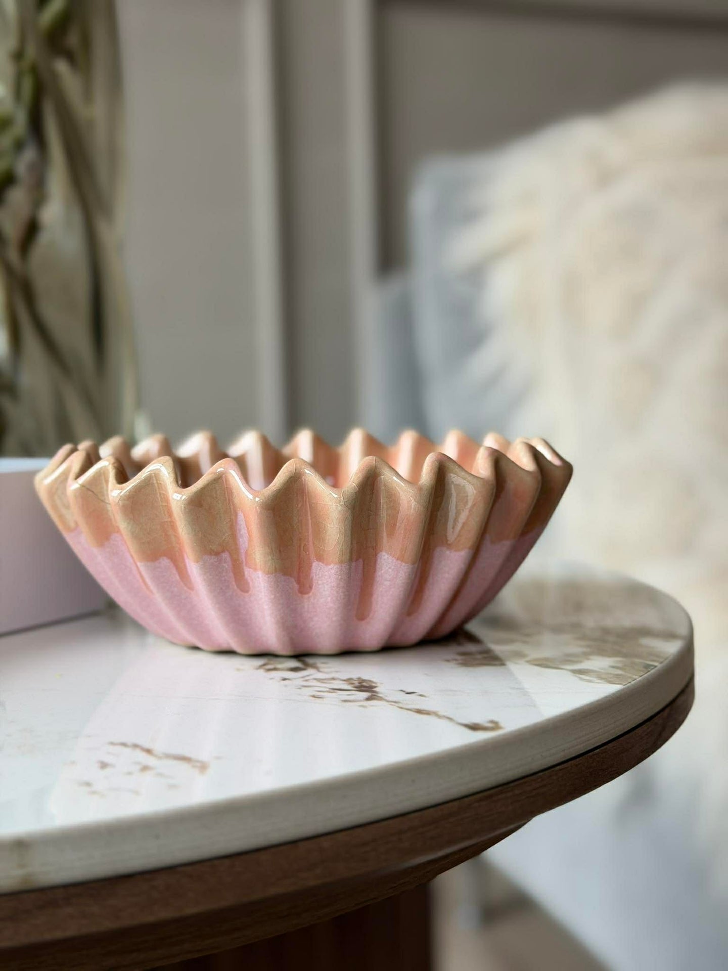 Rosa skål Plissé - Flere størrelser