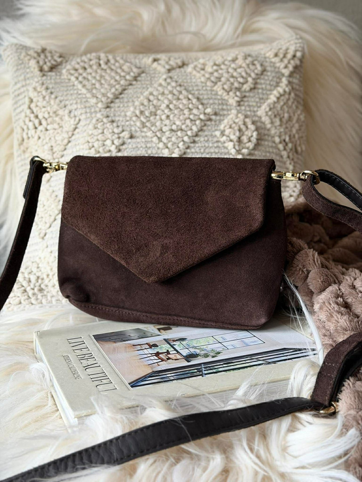 Crossover semsket skinn - Sjokolade