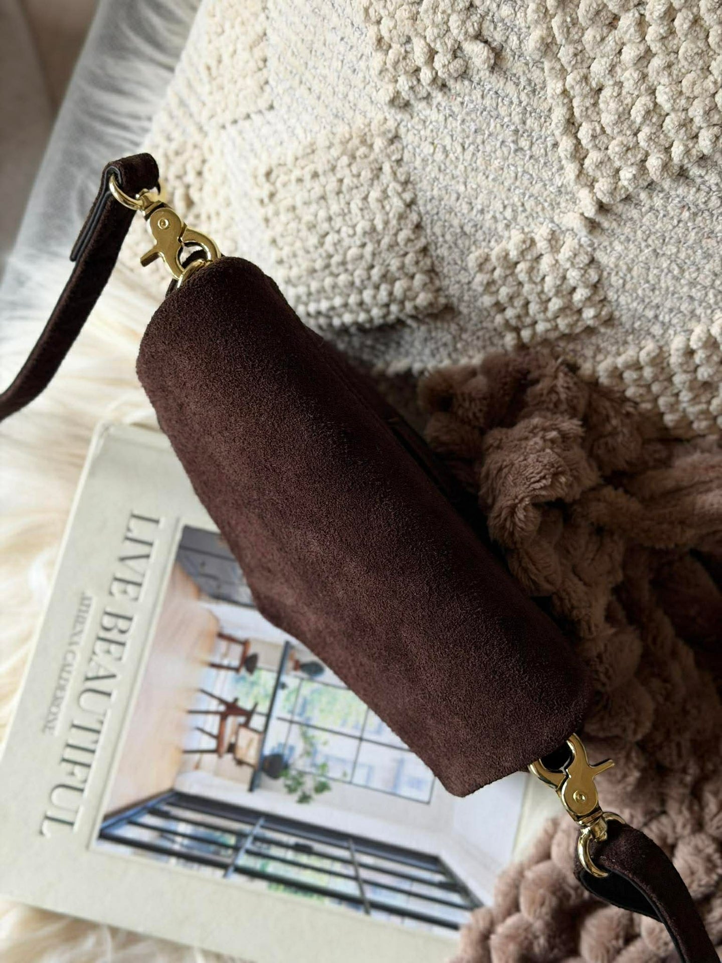 Crossover semsket skinn - Sjokolade