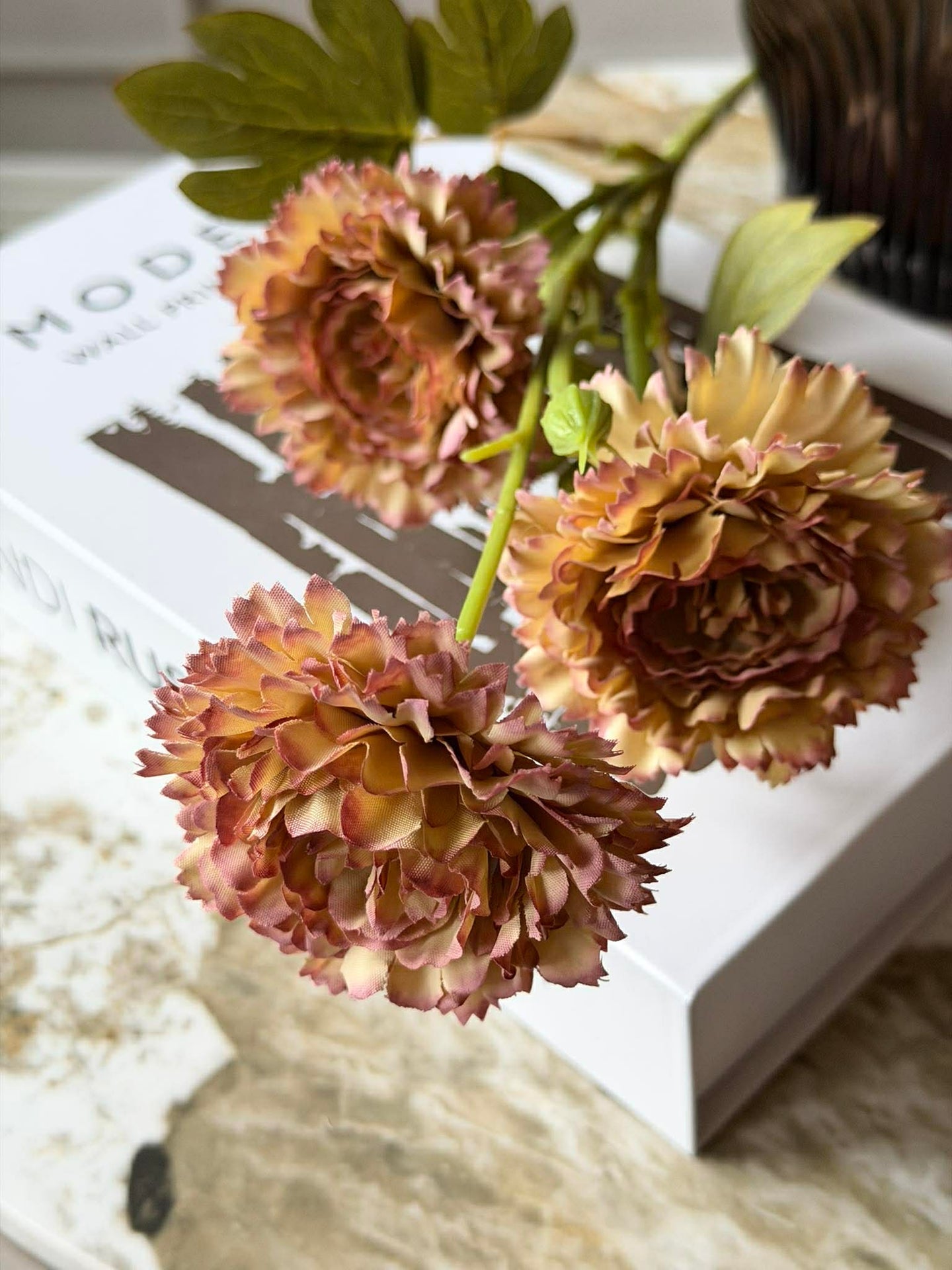 Blomst stilk 70 cm - Brente farger
