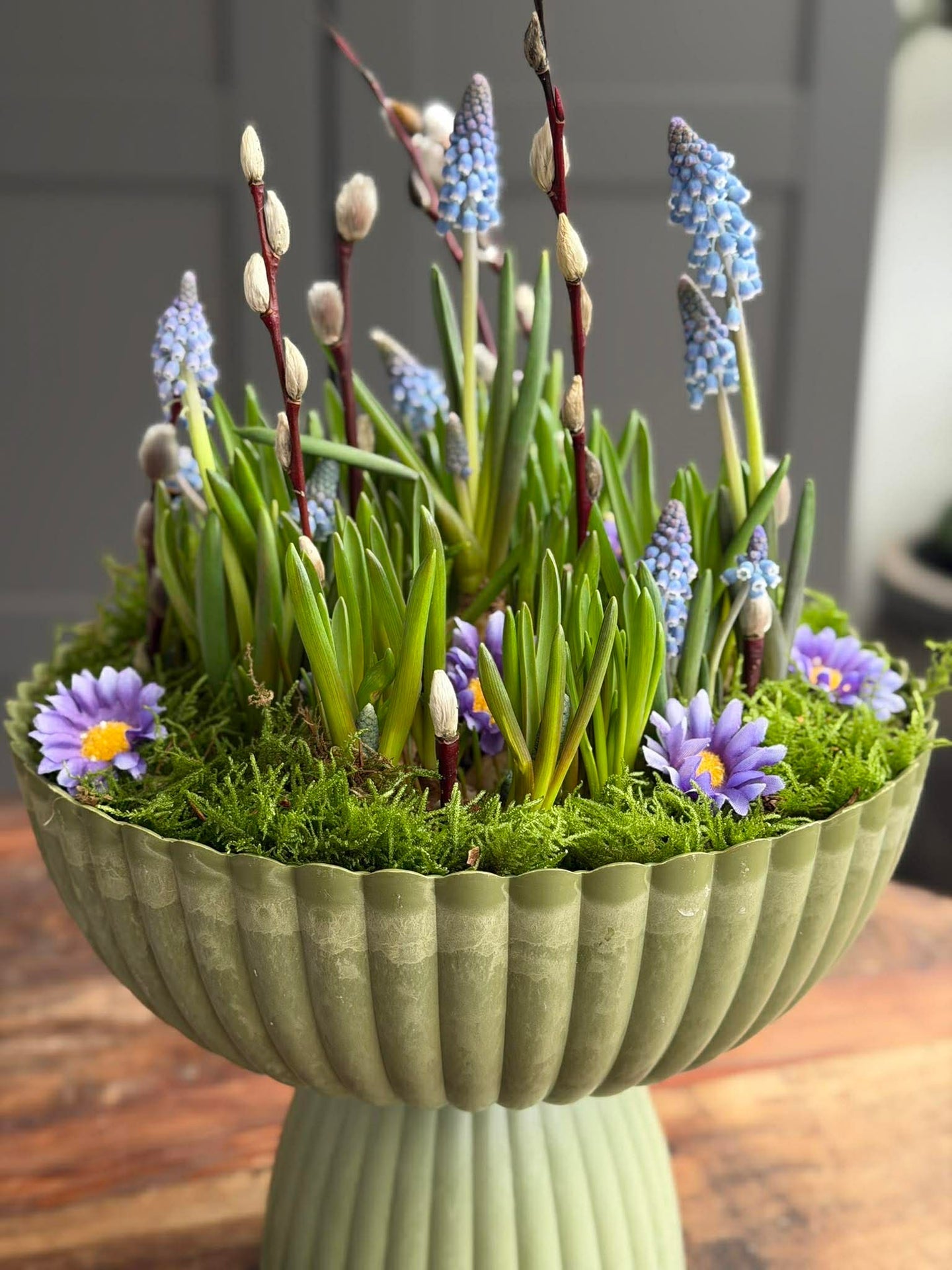 DIY-oppsats i betong-look - Grønn