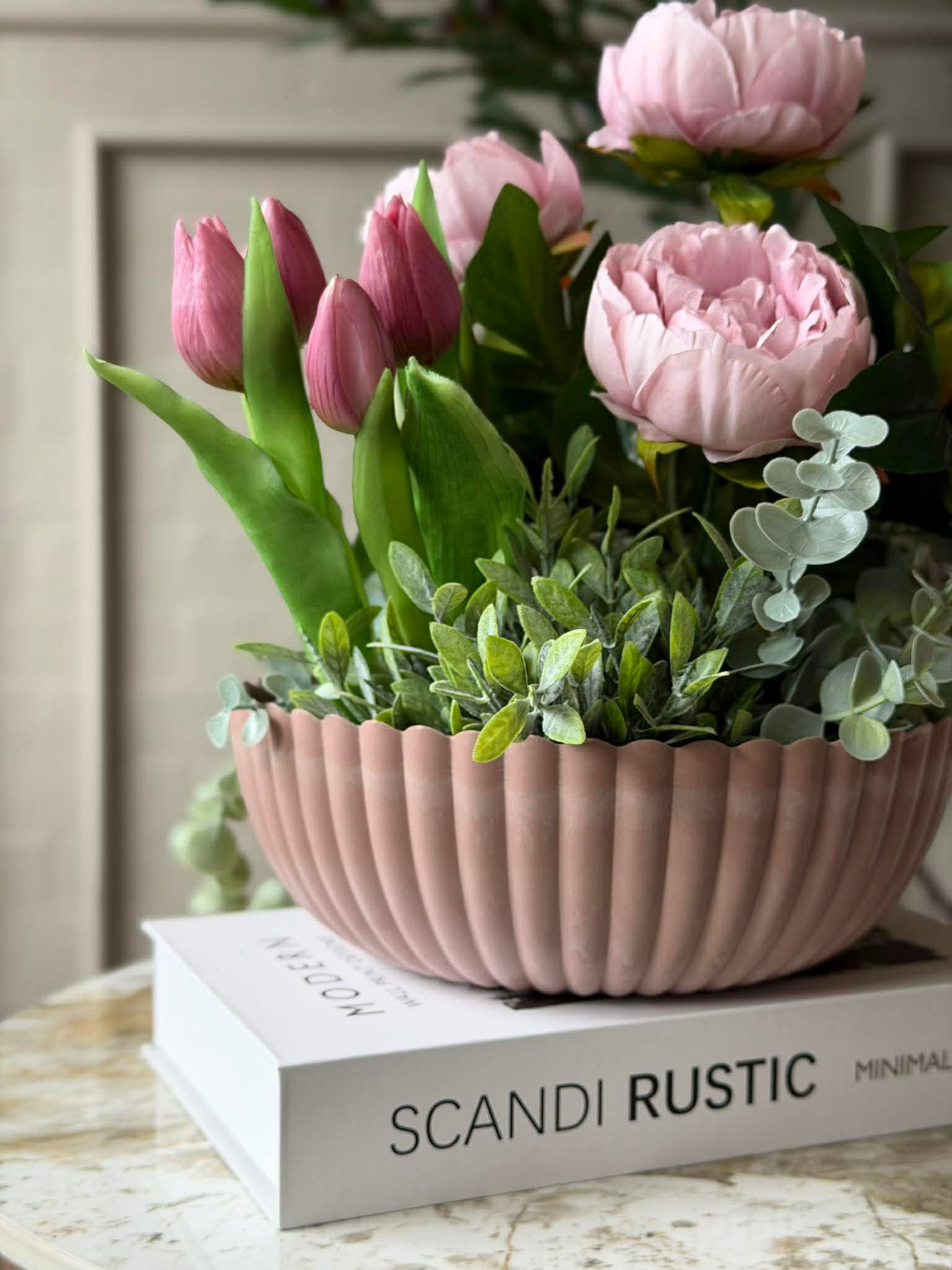 Skål i betonglook - Rosa