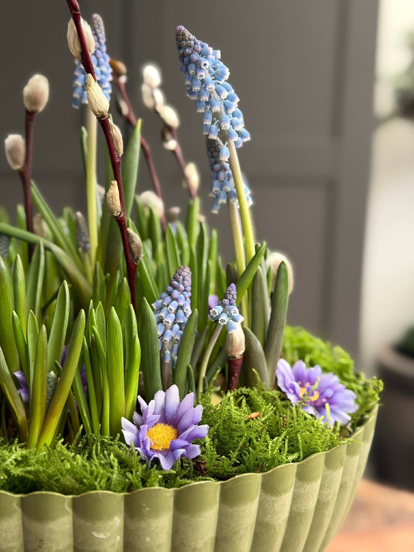 DIY-oppsats i betong-look - Grønn