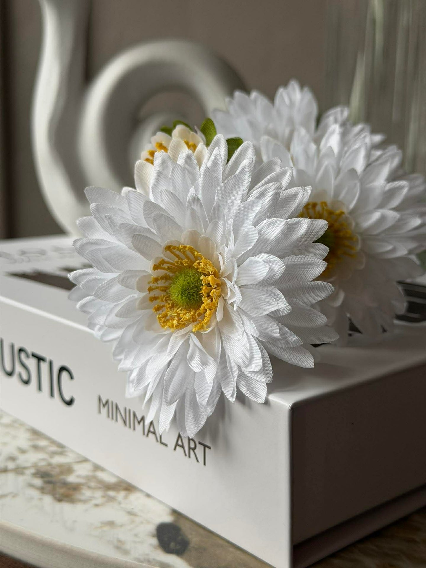 Margueritt stilk 60 cm - Hvit