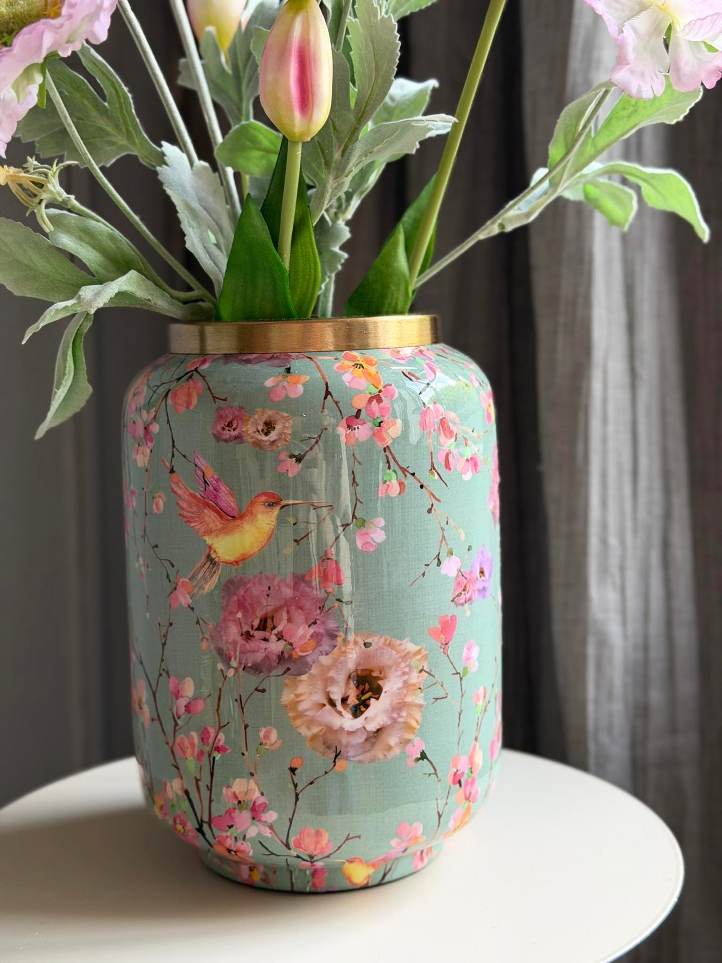 Vase Flower print  - Grønn