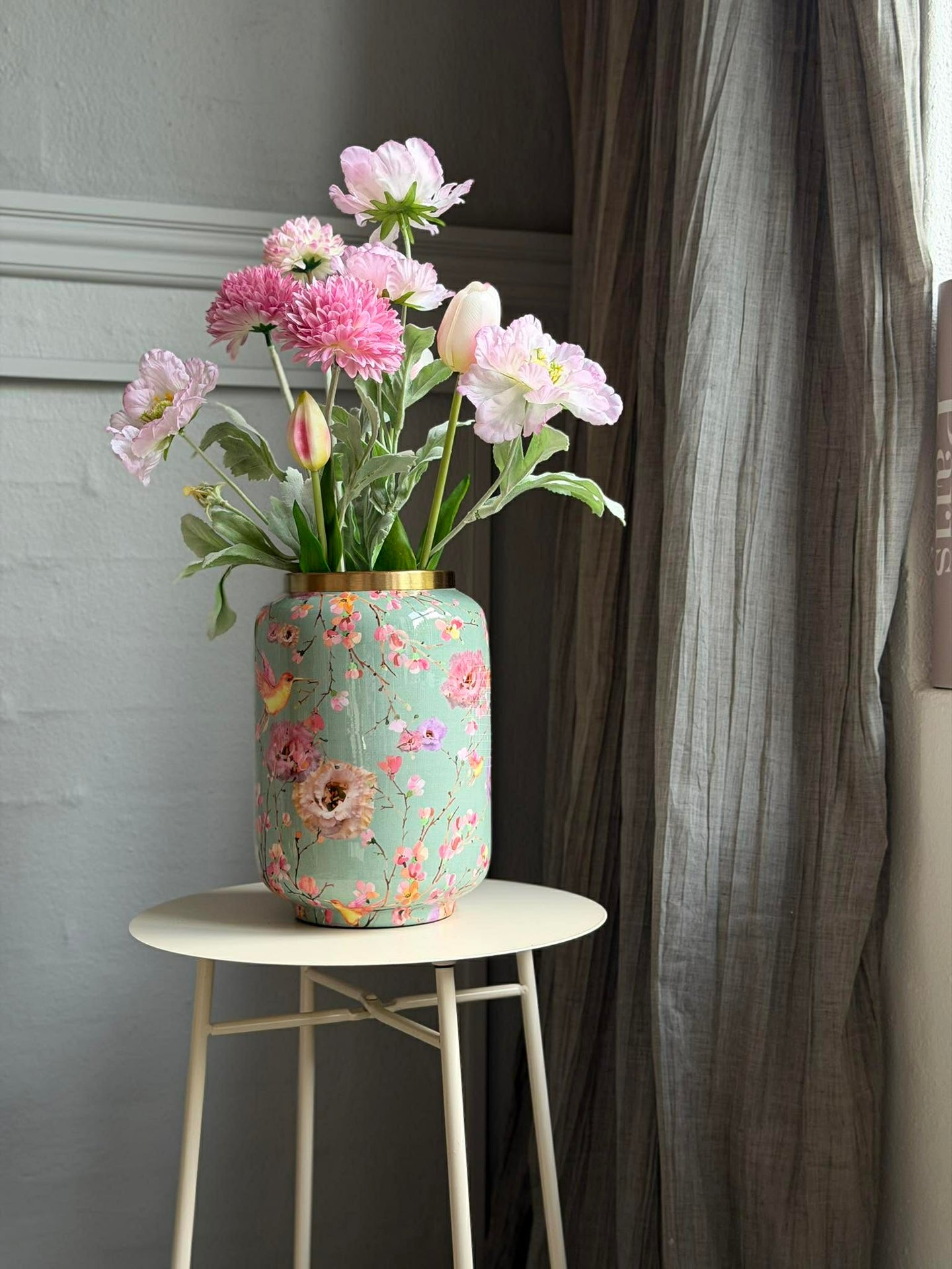 Vase Flower print  - Grønn