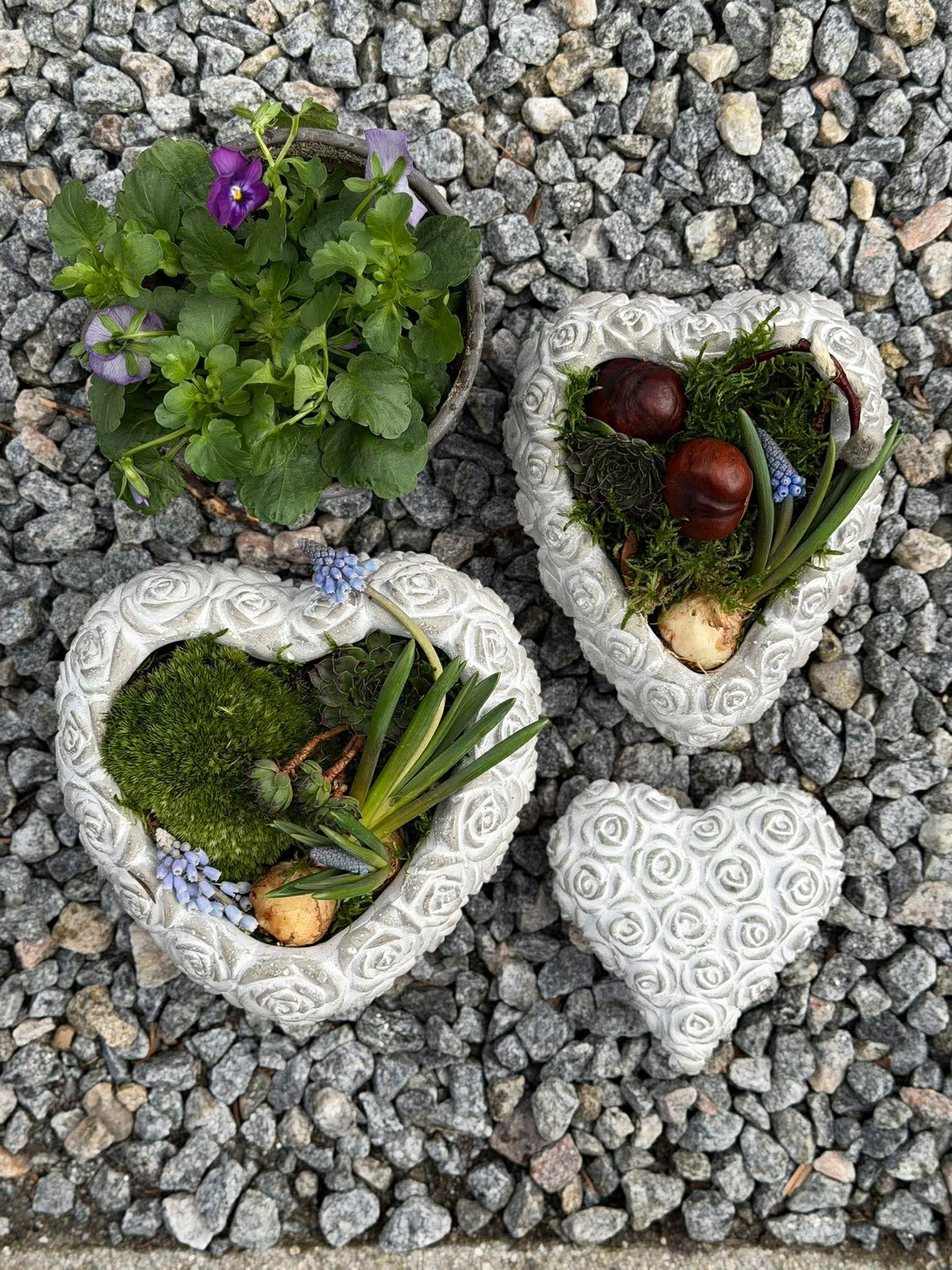 Hjerte med roser - Flere størrelser