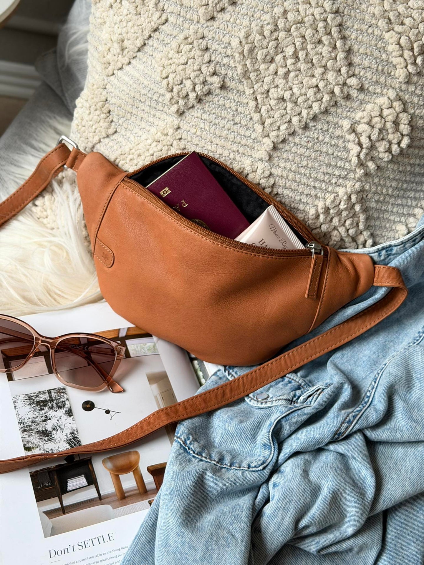 Bumbag Misse - Cognac / Silver