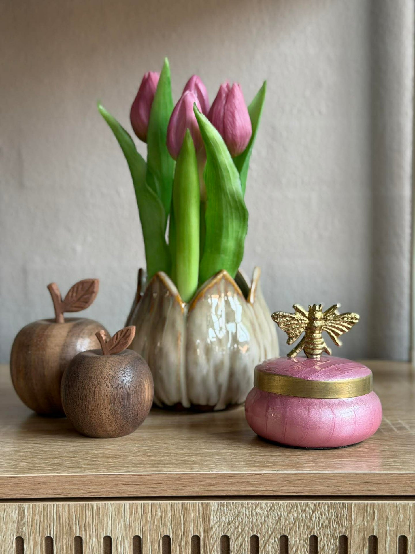 Krukke med lokk – Pink med Bi