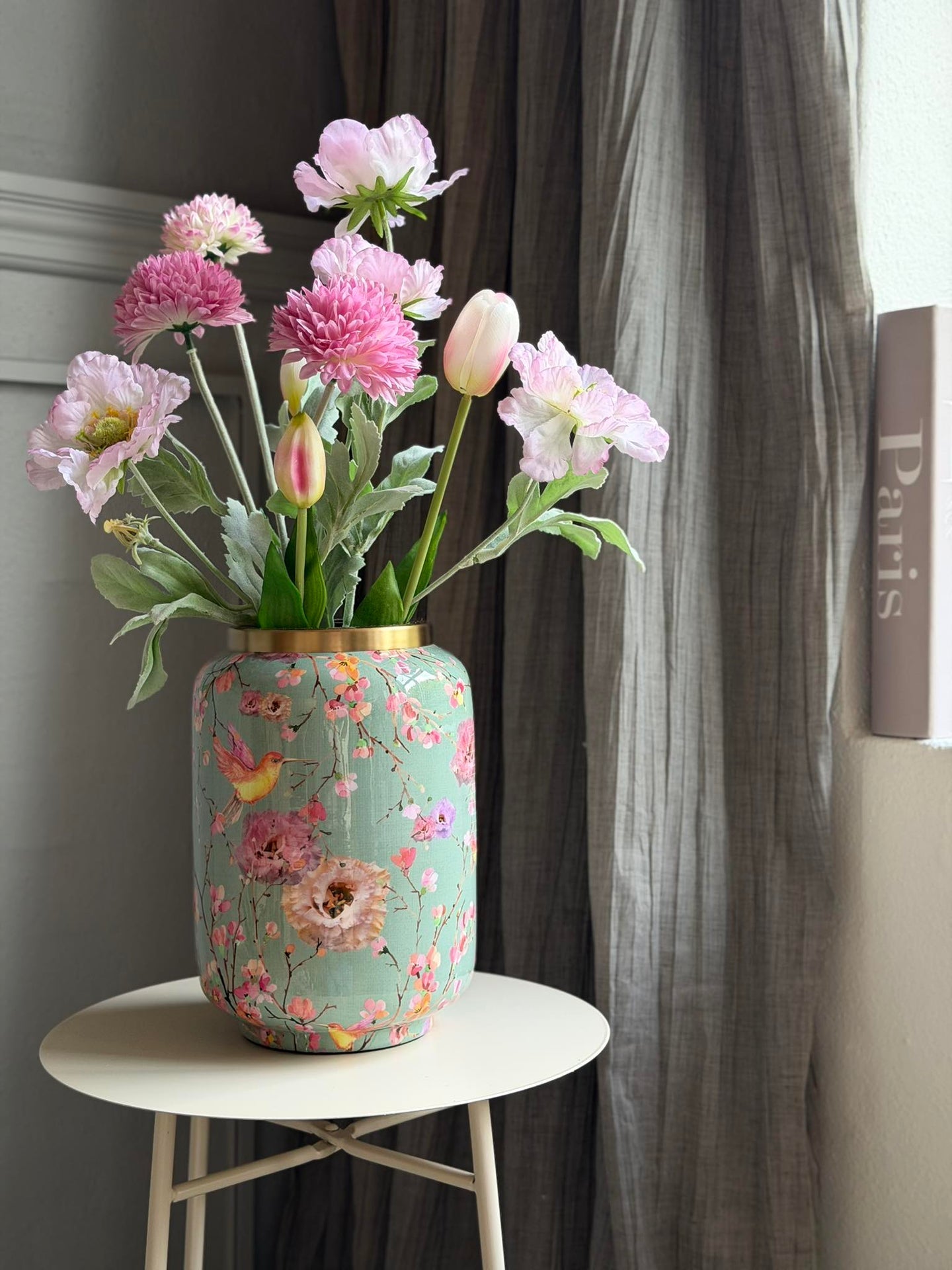 Vase Flower print  - Grønn