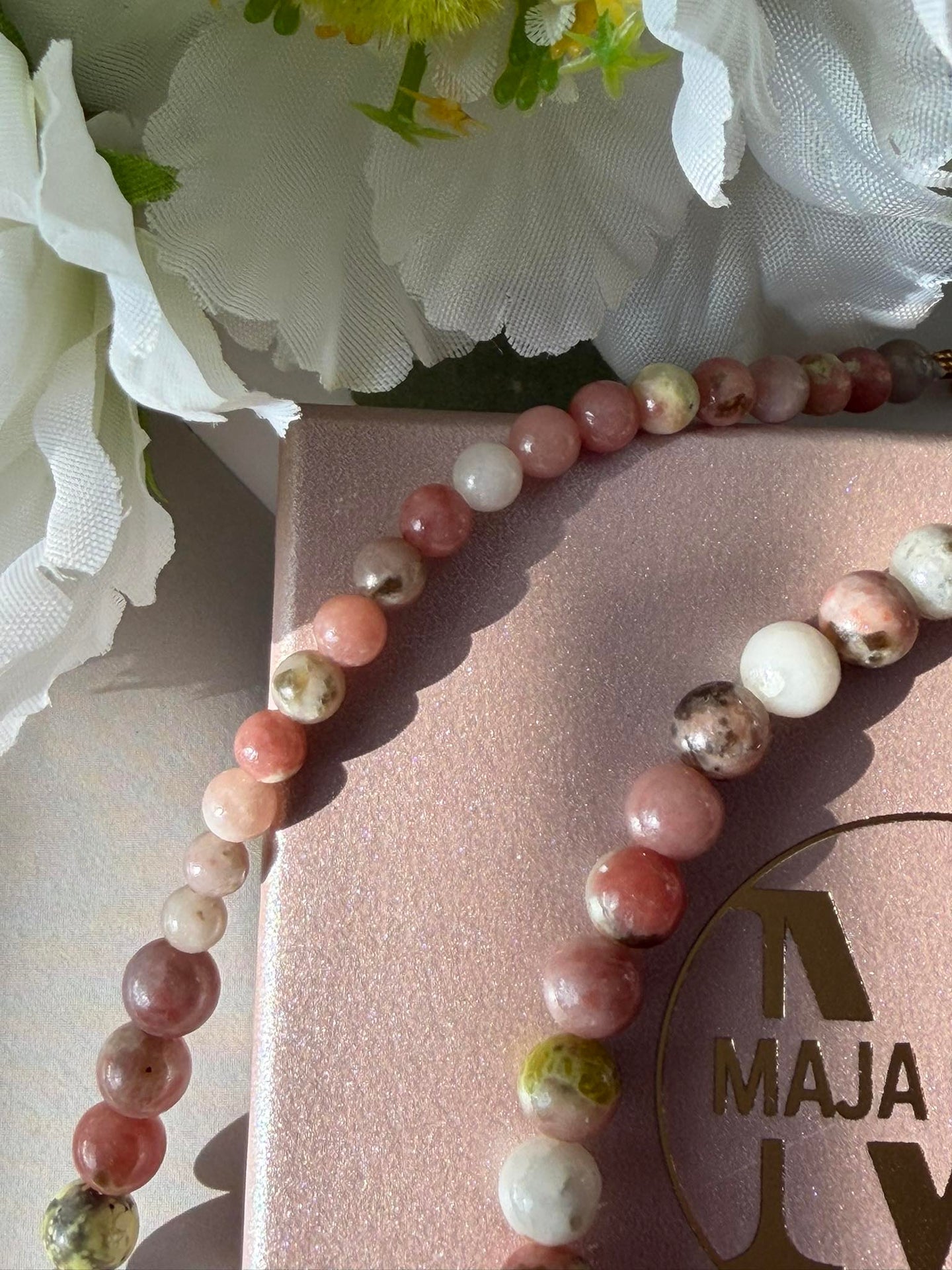 Halskjede Jasmin - Natur Rose