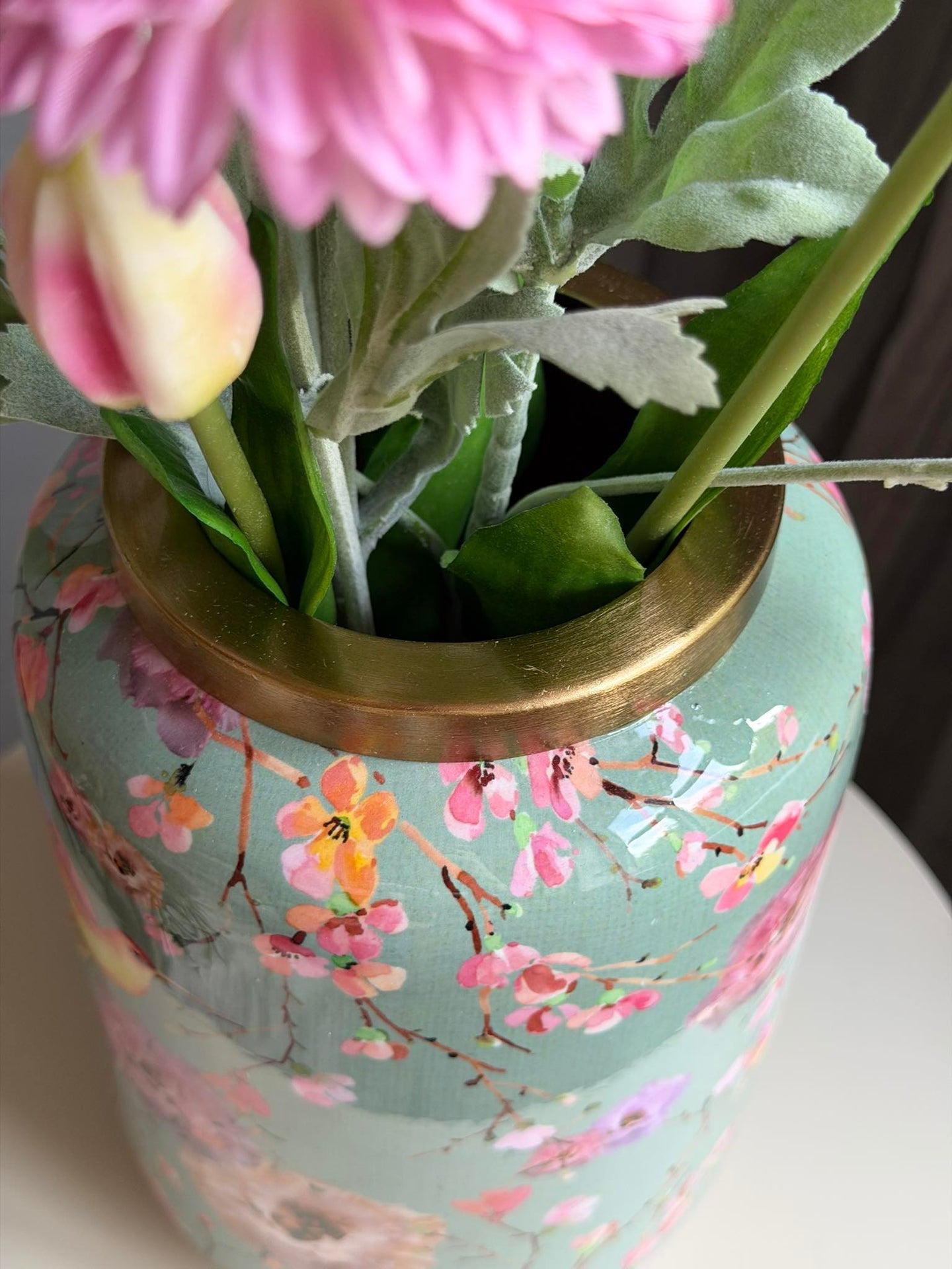 Vase Flower print  - Grønn