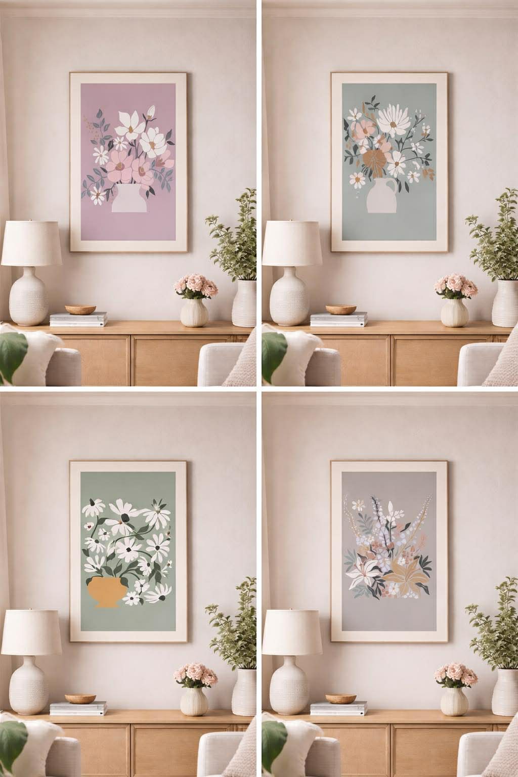 Bilde med blomster - Flere farger