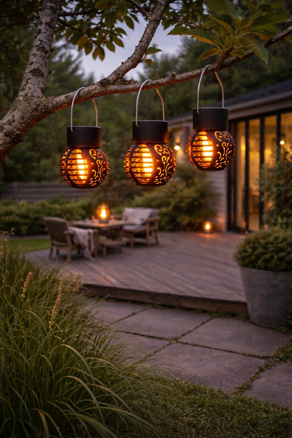 Lykt med solceller - Saga black