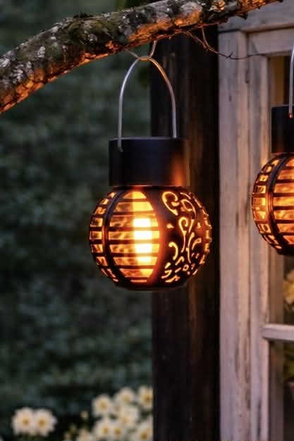 Lykt med solceller - Saga black