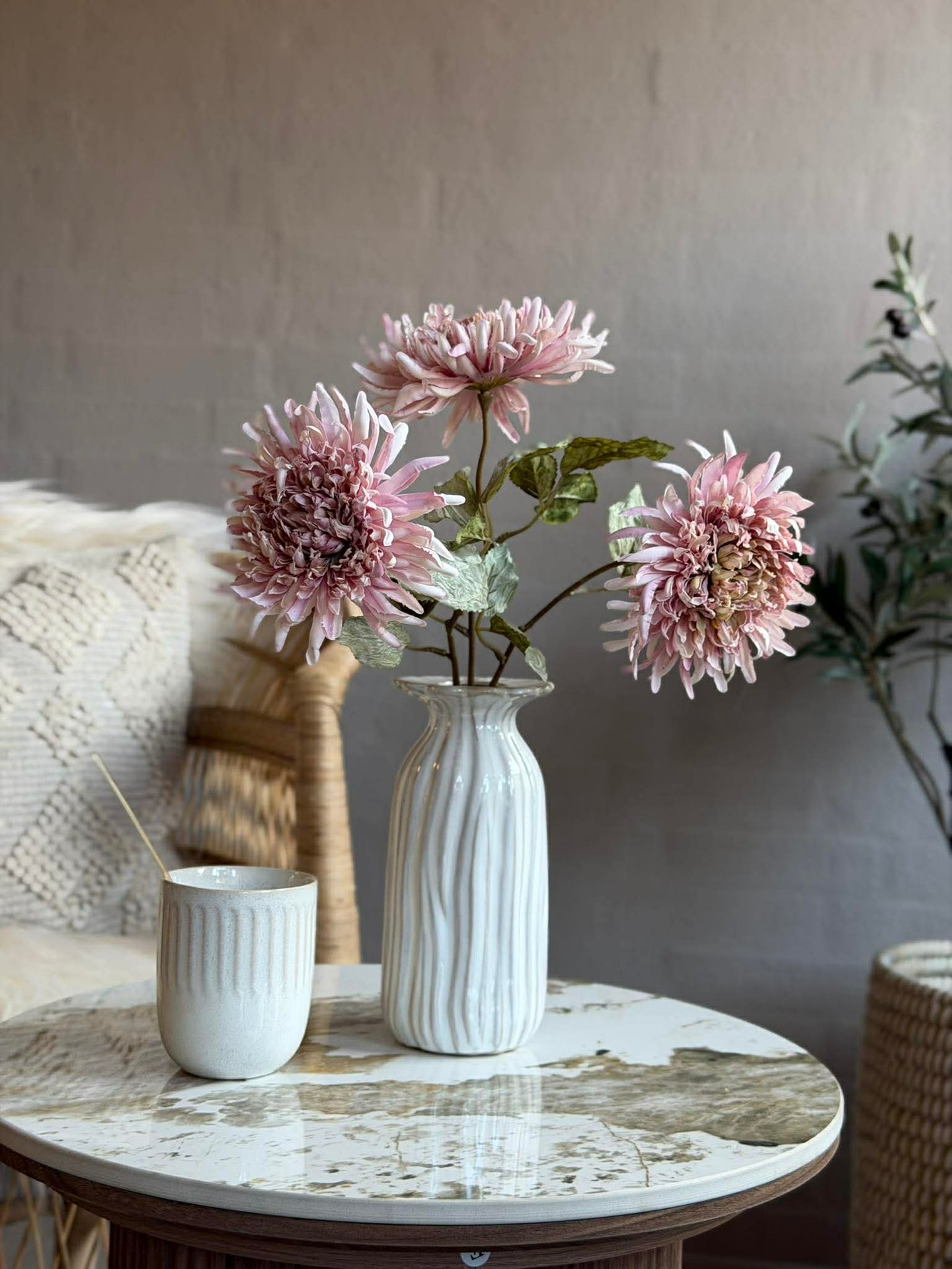 Krysantemum stilk 17 cm - Rosa