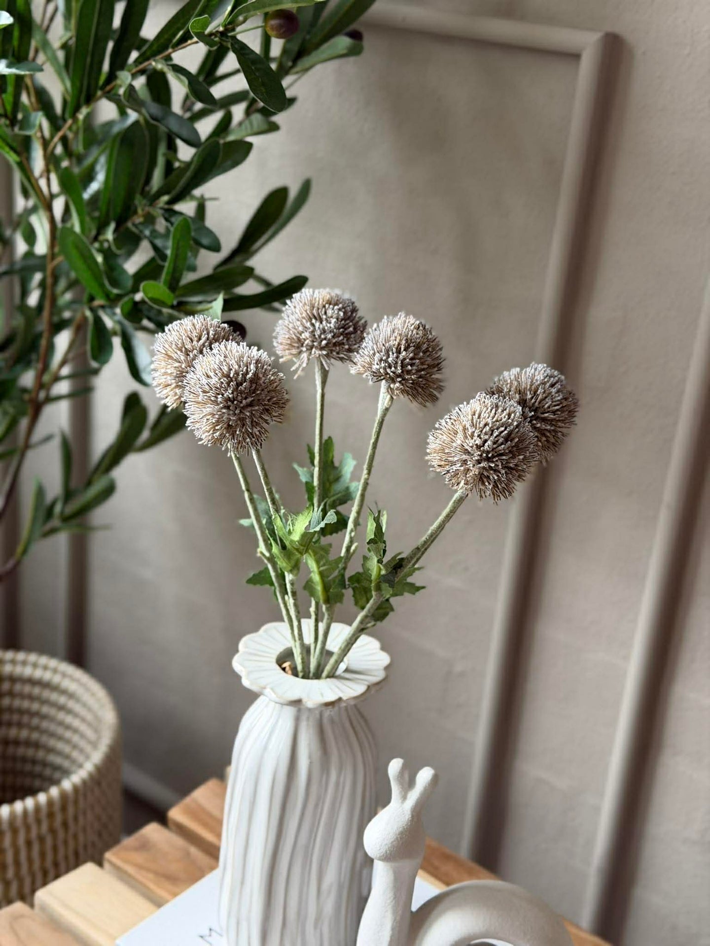 Blomsterbukett 38 cm - Grå