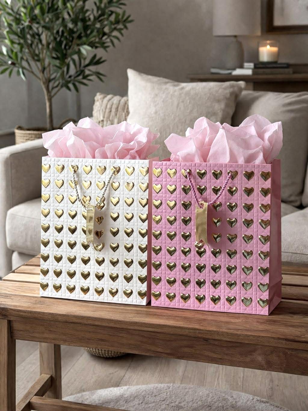 Gavepose Large med Hjerter - Color Mix 1 stk.
