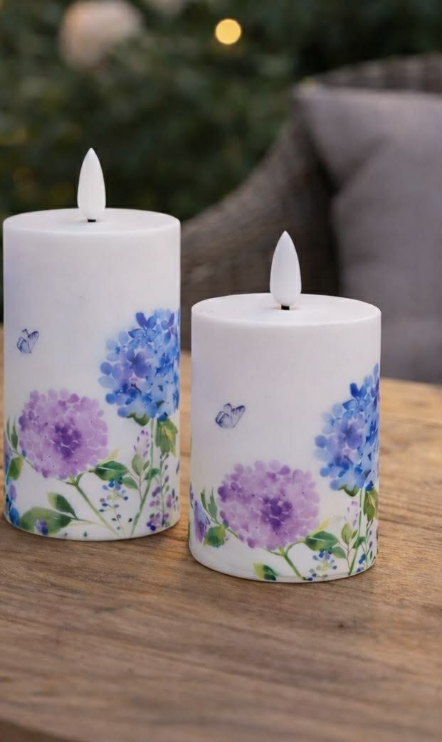 Utendørs Bloklys Flower - Sett med 3 stk