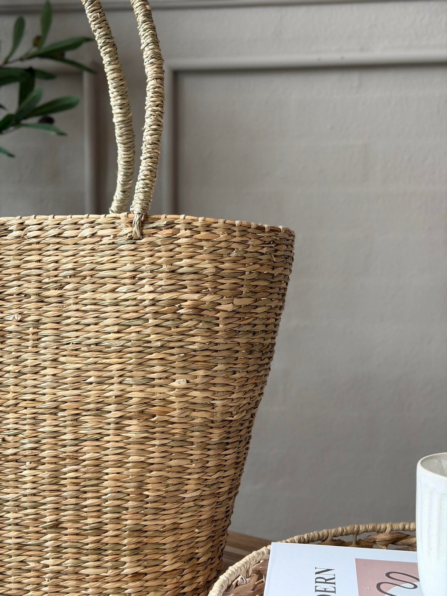 Shopper - sjøgress med kanvas