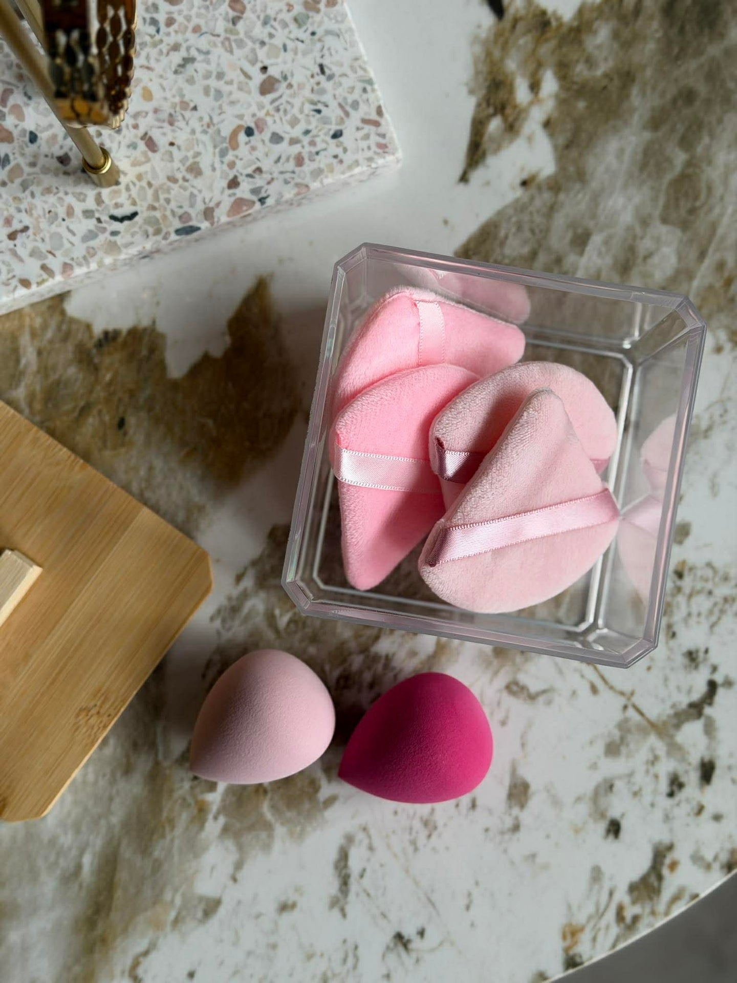 Makeup-organiser med svamper - Firkantet