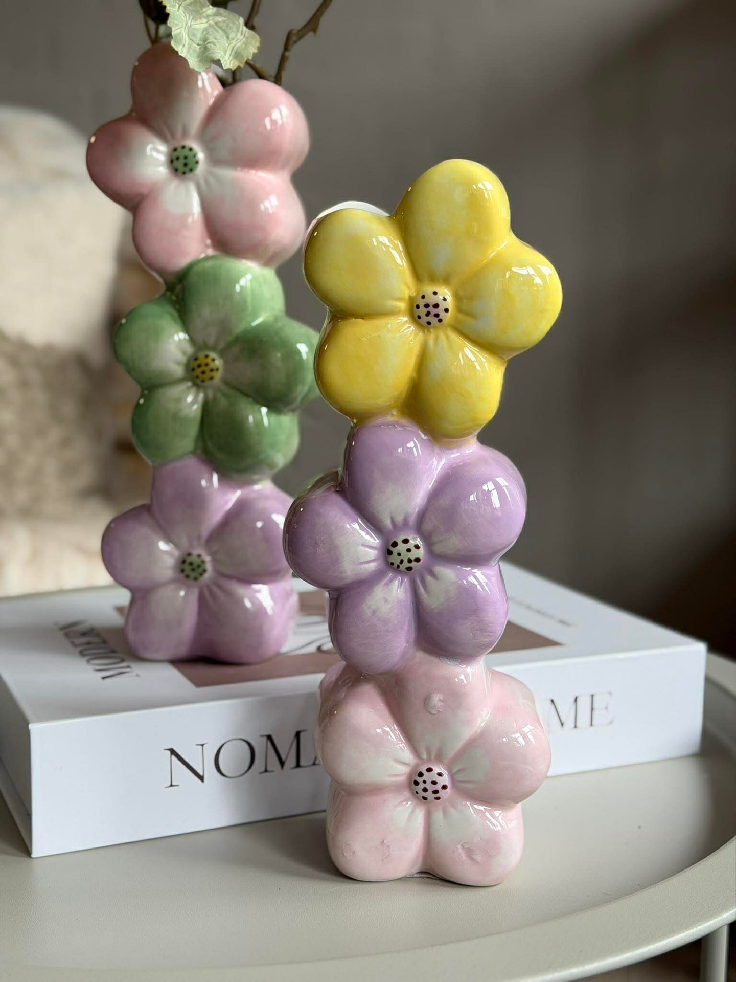 Vase med pastellblomster - Color mix