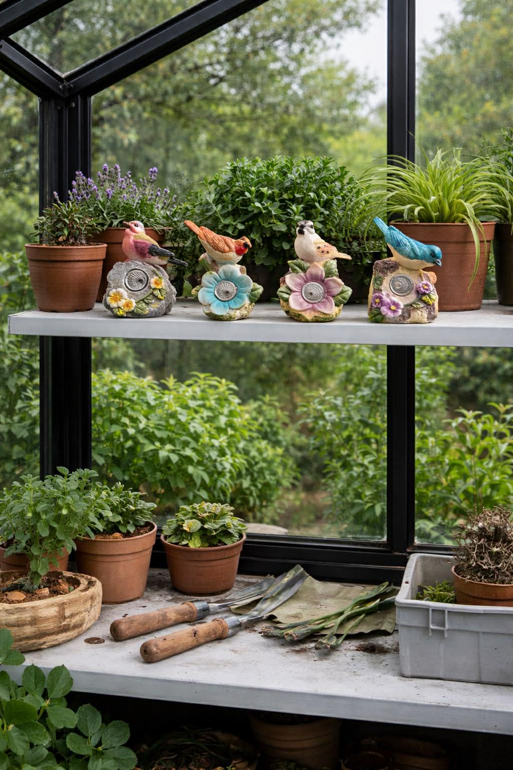 Solcelle Stein med Fugl - COLOR MIX