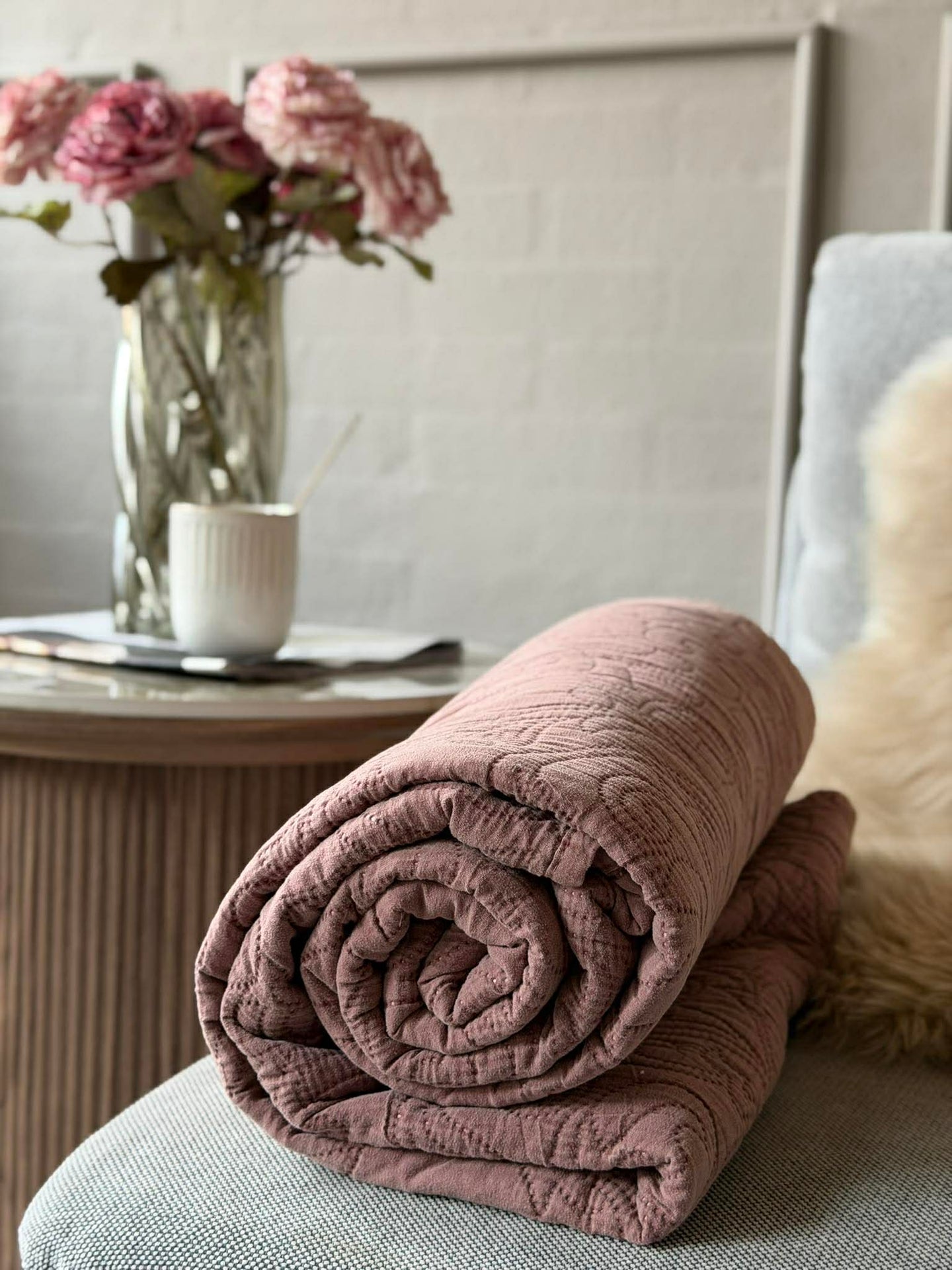Plaid Quilt Rose Stonewashed