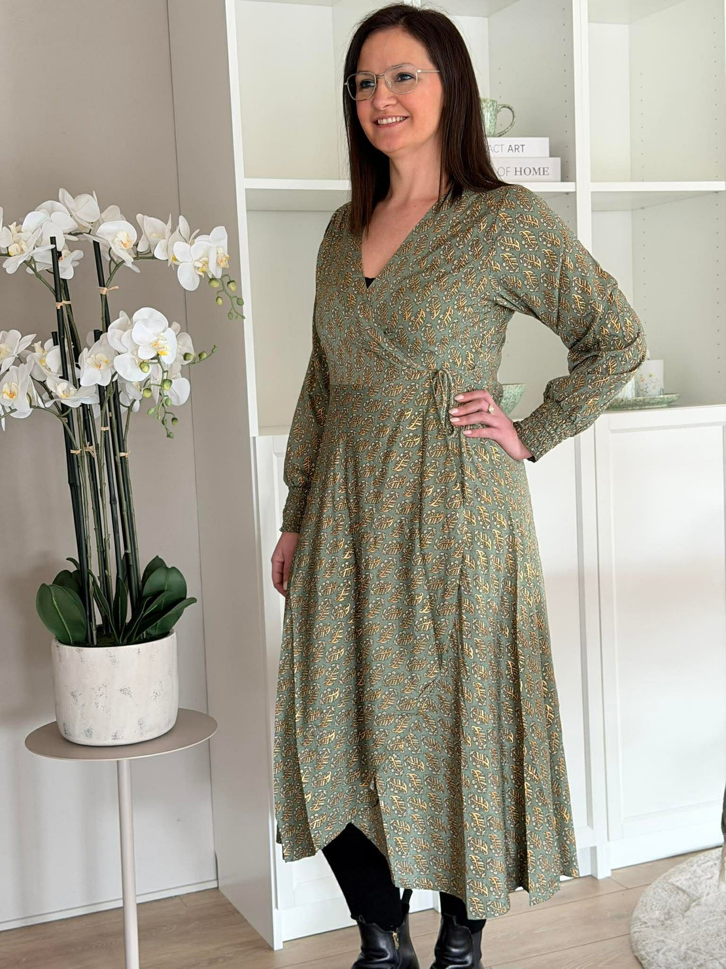 Kjole Luna wrap - Olive Mist