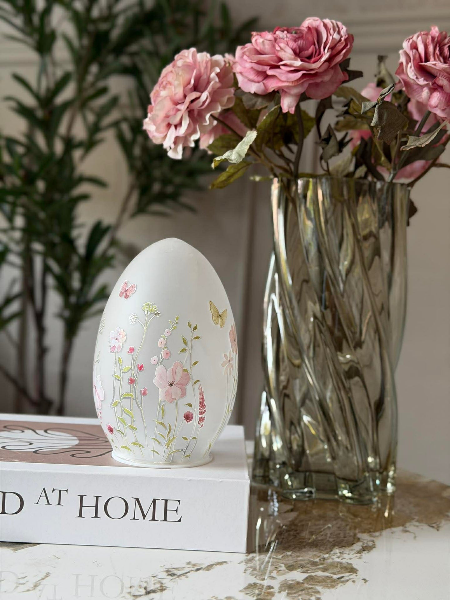 Lampe LED med blomster