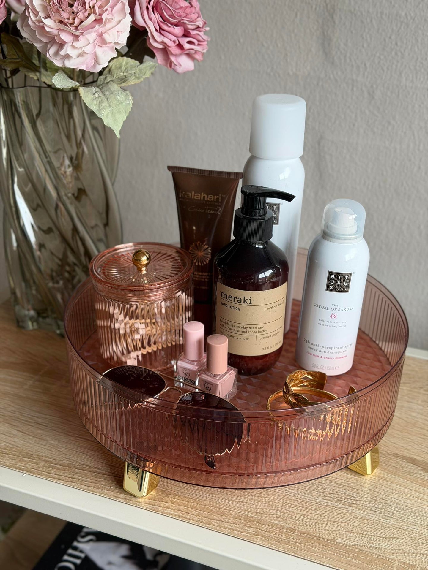 Rund sminkeorganiser - Rosa