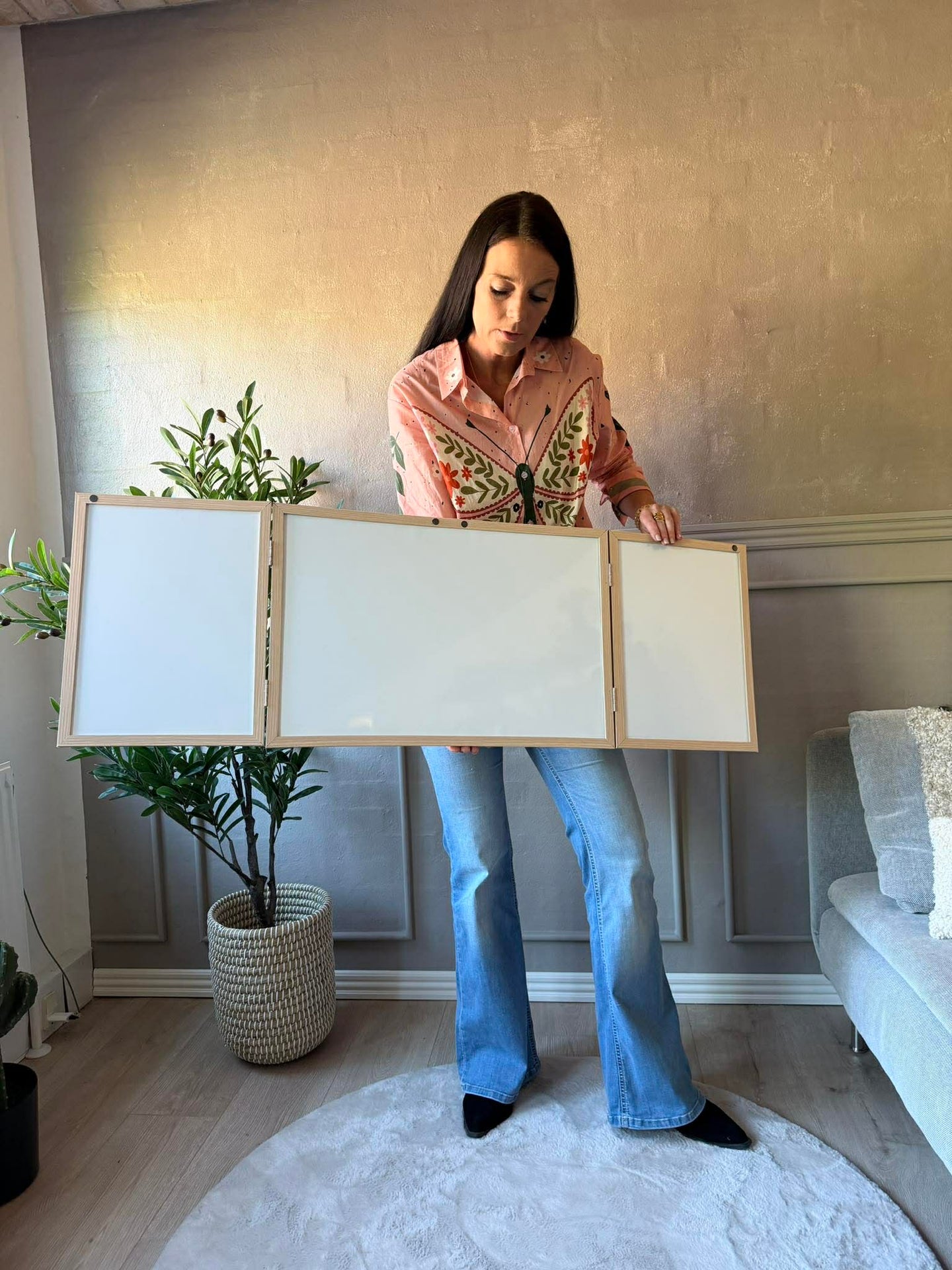 Foldbar whiteboard og oppslagstavle