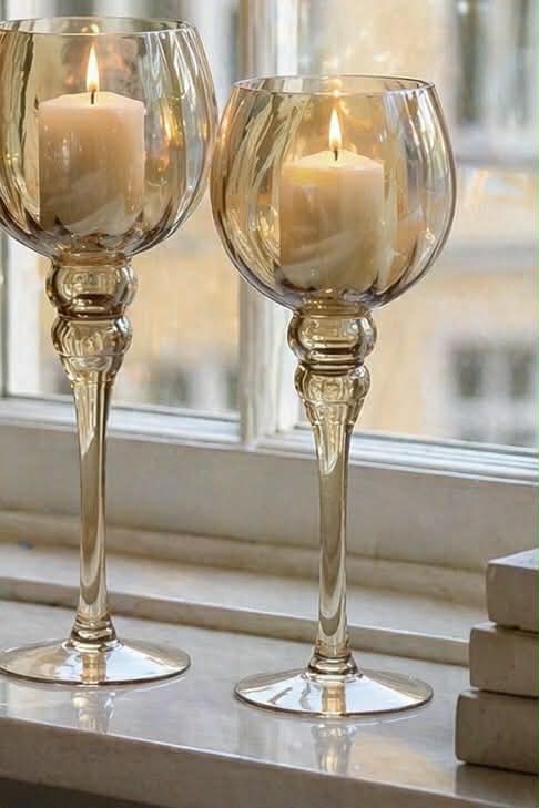Lysestaker Amber - Sett med 3 stk.