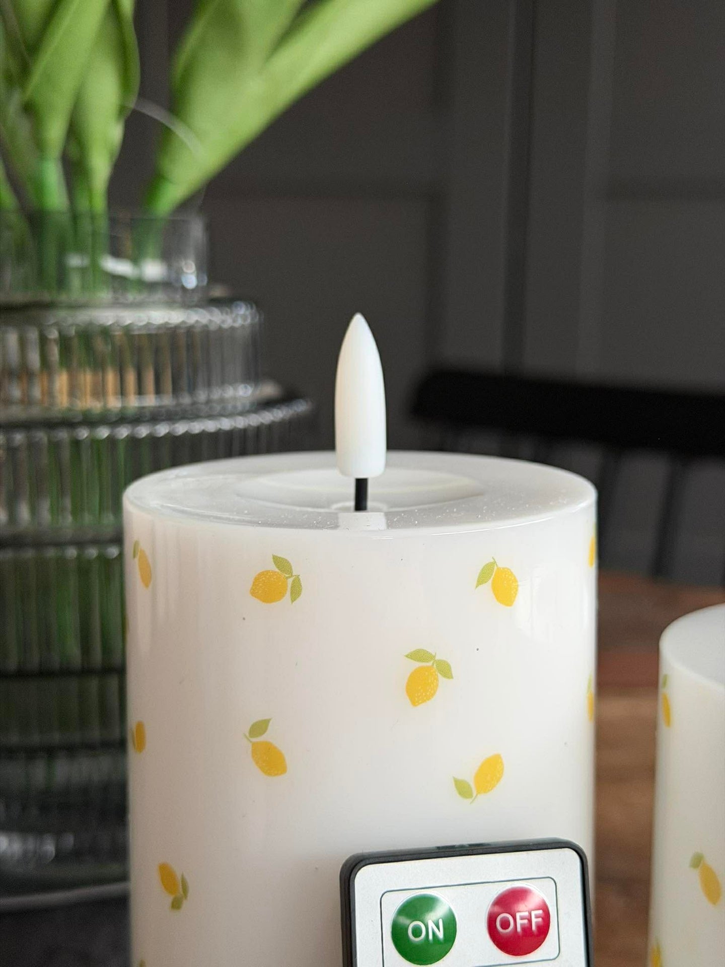 LED Bloklys TWINKLE Citrus - Sett med 2 stk