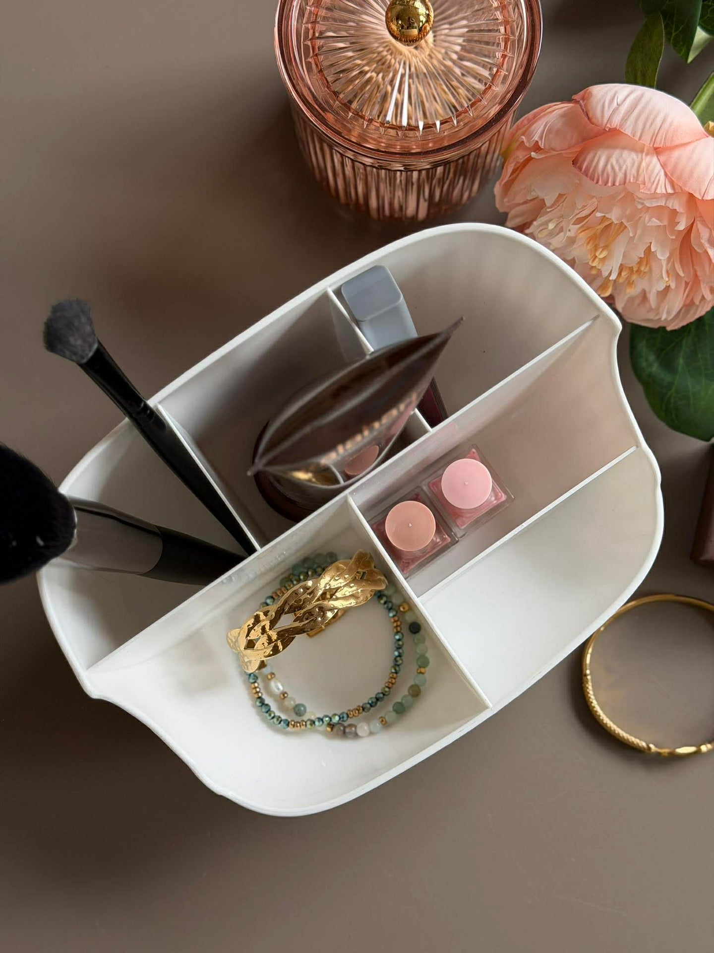 Makeup organiser 6 rom- Hvit